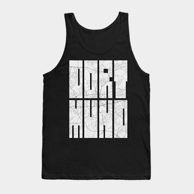 Dortmund, Germany City Map Typography - Light Tank Top by deMAP Studio